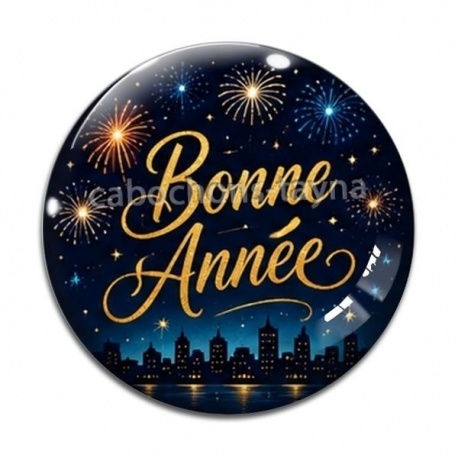 Cabochon Verre - bonne année