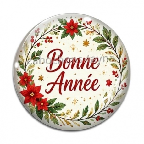 Cabochon Verre - bonne année