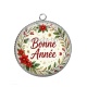 Pendentif Cabochon Argent - bonne année