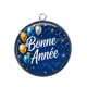 Pendentif Cabochon Argent - bonne année