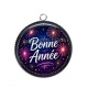 Pendentif Cabochon Argent - bonne année