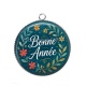 Pendentif Cabochon Argent - bonne année