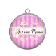 Pendentif Cabochon Argent - maman je t'aime