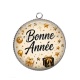 Pendentif Cabochon Argent - bonne année