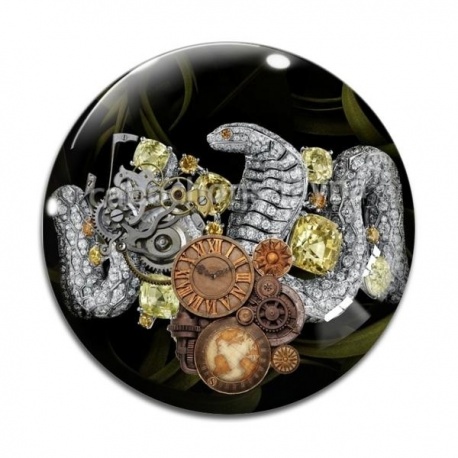 Cabochon Verre - Steampunk serpent