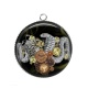 Pendentif Cabochon Argent - Steampunk serpent