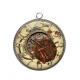 Pendentif Cabochon Argent - Steampunk montre libellule