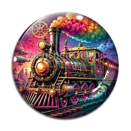 Cabochon Verre - Steampunk train