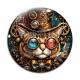 Cabochon Verre - Steampunk chat