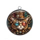 Pendentif Cabochon Argent - Steampunk chat