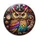 Cabochon Verre - Steampunk chouette
