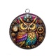 Pendentif Cabochon Argent - Steampunk chouette