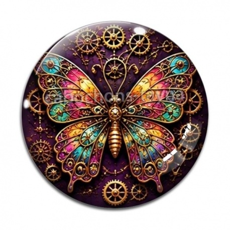 Cabochon Verre - Steampunk papillon