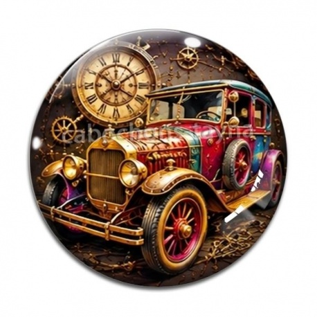 Cabochon Verre - Steampunk voiture