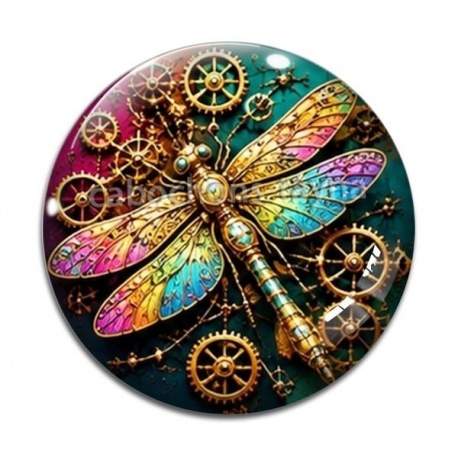 Cabochon Verre - Steampunk libellule