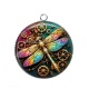 Pendentif Cabochon Argent - Steampunk libellule