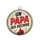 Pendentif Cabochon Argent - un papa qui déchire