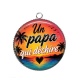 Pendentif Cabochon Argent - un papa qui déchire