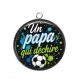 Pendentif Cabochon Argent - un papa qui déchire