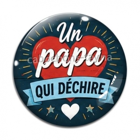 Cabochon Verre - un papa qui déchire