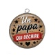 Pendentif Cabochon Argent - un papa qui déchire