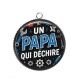 Pendentif Cabochon Argent - un papa qui déchire