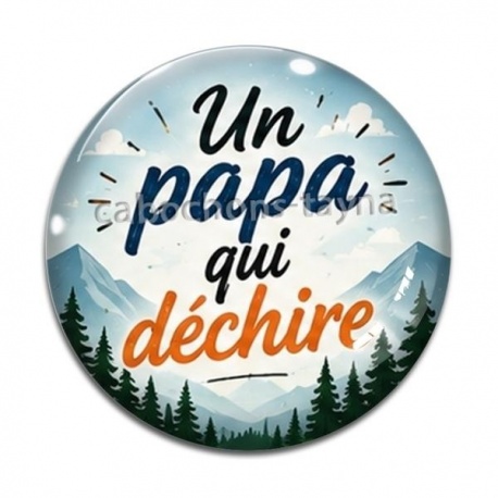 Cabochon Verre - un papa qui déchire