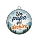 Pendentif Cabochon Argent - un papa qui déchire