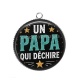 Pendentif Cabochon Argent - un papa qui déchire