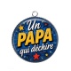 Pendentif Cabochon Argent - un papa qui déchire