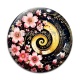 Cabochon Verre - spirale fleur