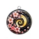 Pendentif Cabochon Argent - spirale fleur