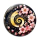 Cabochon Verre - spirale fleur