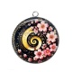 Pendentif Cabochon Argent - spirale fleur
