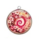Pendentif Cabochon Argent - spirale fleur