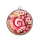 Pendentif Cabochon Argent - spirale fleur