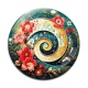 Cabochon Verre - spirale fleur