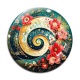 Cabochon Verre - spirale fleur