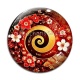 Cabochon Verre - spirale fleur