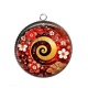 Pendentif Cabochon Argent - spirale fleur