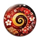Cabochon Verre - spirale fleur