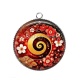 Pendentif Cabochon Argent - spirale fleur