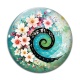 Cabochon Verre - spirale fleur