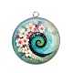 Pendentif Cabochon Argent - spirale fleur