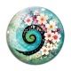 Cabochon Verre - spirale fleur