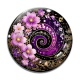 Cabochon Verre - spirale fleur