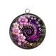 Pendentif Cabochon Argent - spirale fleur