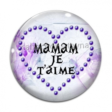 Cabochon Verre - maman je t'aime
