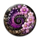 Cabochon Verre - spirale fleur