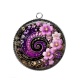 Pendentif Cabochon Argent - spirale fleur